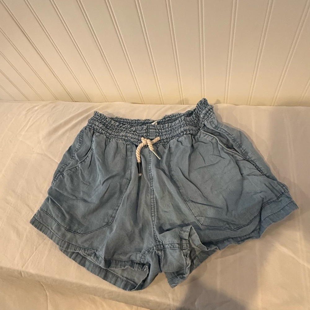 Light Blue Ruffled shorts